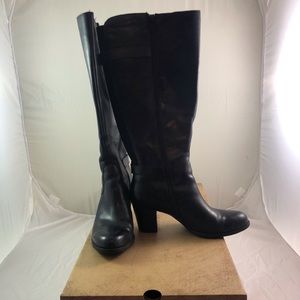 Black Wide calf boots